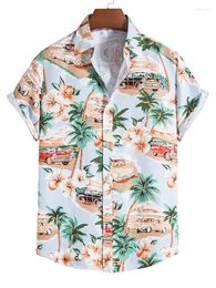 Men's Casual Shirts 2023 Summer Men's Plus Size Printing Hawaiian Beach Shirt For Men Clothing Fashion