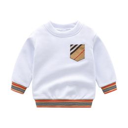 Kids Shirts Arrival Autumn Fashion British Style Children's Clothing Boys and Girls Long Sleeve Pure Cotton Striped T-shirt Top 230406