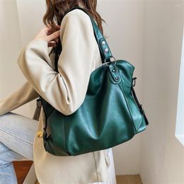 Evening Bags Women Shoulder Bag Big Size PU Leather Crossbody Casual Retro Solid Colour Soft Female Travel Shopper Mommy Tote