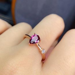 Cluster Rings Personality Trend Natural And Real Garnet Ring 925 Sterling Silver Fine Jewelry