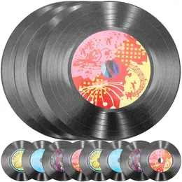 Table Mats Record Records Wall Party Decorations Music Decor Aesthetic Mini Roll Decoration Sign Fake Supplies Disc Cutouts Outs