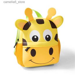 Backpacks 2023 Hot Children Backpacks 3D Giraffe Design Girl Boys School Bags Toddler Kids Neoprene Schoolbag Kindergarten Cartoon Pouch Q231108