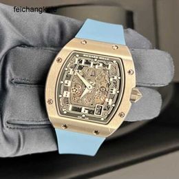 Richardmill Watch Mechanical Watches 2023 Richar Milles Rm 6701 Extra Flat Titanium Blue + Black Strap Complete Set
