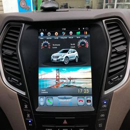 10.4'' Tesla Style Vertical HD Screen Car dvd Android 11 GPS Navigation for Hyundai IX45/Santa FE Head Unit Car Stereo Auto Carplay