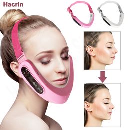 Face Massager Lifting massager with dual chin slimming vibration V-shaped tightening reducer red and blue LED pon therapy 230406