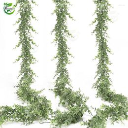 Decorative Flowers Artificial Eucalyptus Garland Rattan DIY Wedding Arch Wall Background Decoration For Home Garden Ivy Hanging Green Fake