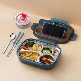 Bento Boxes 4 Departments 304 stainless steel desk school food storage lunch box lunch tray lunch box 230407
