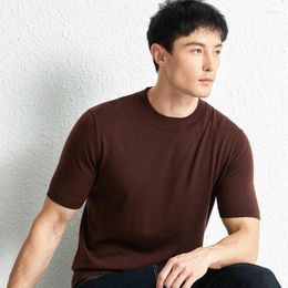 Men's Sweaters Worsted Fine Woollen Sweater Casual Fashion Item Elegant Half Sleeve Knitted T-shirt Daily Business High Sense