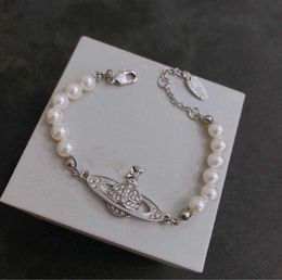 Charm Bracelets Designer Letter Vivian Chokers Luxury Women Fashion Jewelry Metal Pearl Bracelet cjeweler Westwood Motion current YT1008