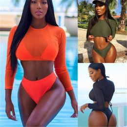 Swim wear Sexy Swimwear Women's Push Up Bikini Set Three Piece Swimwear Bandage Swimwear Beach Suit Triangle Brazilian Bikini 230406