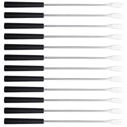 Forks 12 Pcs Chocolate Fondue Fork Stuff Kitchen Fruit Metal Supplies Baking Stainless Steel Household Helpful Grill