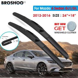 Windshield Wipers Car Wiper Blade For Mazda 6 Sedan GJ1/GL 24"+18" 2012-2016 Auto Windscreen Windshield Wipers Blades Window Wash Fit U Hook Arms Q231107