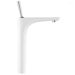 Bathroom Sink Faucets Inter-Platform Basin Light Luxury Creative Personality White Faucet Single Hole Washbasin And Cold