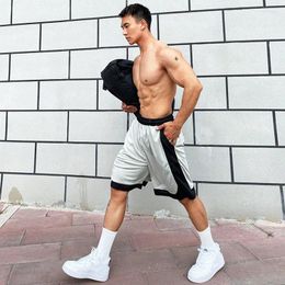 Men's Shorts Gym Men Mesh Casual Stitching Colour Quick Dry Loose Basketball Training Male Sportswear Summer