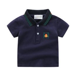 Summer Boys Polo Shirts Fshion Children Short Sleeve Lapel Shirt Teenage Sailboat Print Kids Clothes 2-6Years