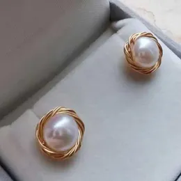 Dangle Earrings A Pair Freshwater Pearl White Baroque Steamed Bun Classic VALENTINE'S DAY Women SOLID Lucky Ear Stud Beautiful