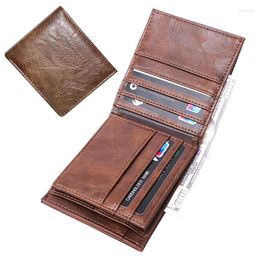 Wallets Vintage Men's Coin Purse PU Leather Wallet For Men High Quality 3 Fold Holder Money Bag Man