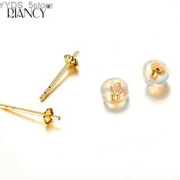 Stud DIY Pearl Jewellery accessories G18k Yellow Gold Ear Pins AU750 Golden needle With Ear Plugs YQ231107