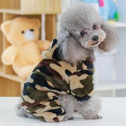 Dog Apparel Jacket Fleece Coats Clothes For Small Dogs Hooded Camouflage Coat Plus Velvet Winter Pets Acessorios