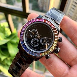 Fashion Mens Watch Automatic Watches Mechanical 40mm Rainbow Diamond Bezel Sapphire Waterproof Wristwatch Men Casual Wristwatches Montre De Luxe0