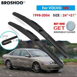 Windshield Wipers Car Wiper Blade For Volvo S80 24"+21"1998-2004 Auto Windscreen Windshield Wipers Blades Window Wash Fit U Hook Arms Q231107