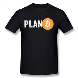 Men's T Shirts Men Plan B Cryptocurrency Funny For Tops Tees Classic Fit Birthday Gift Cotton T-Shirt