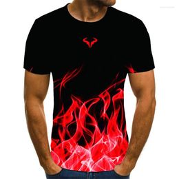 Men's T Shirts 2023 Fashion Casual T-shirt 3D Printing Silk Milk Flame Printed Xxs-6xl