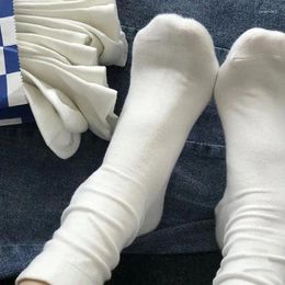 Women Socks Simple And Versatile White Medium Tube For Men In Spring Autumn Pure Cotton Black Classic