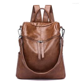 Storage Bags 2023 Korean Version Backpack Women The Wild Fashion Travel Backack Woman Bag Leisure Leather Backpacks