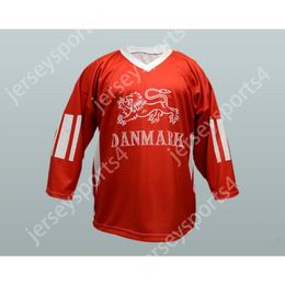 Custom DENMARK NATIONAL TEAM 7 RED JESPER DAMGAARD HOCKEY JERSEY Top Stitched S-M-L-XL-XXL-3XL-4XL-5XL-6XL