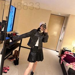 Women's Jackets Designer 2023 Early Autumn and Winter Collection New Lambskin Round Neck Leather Coat with Half Plant Soft Lambskin R9D7