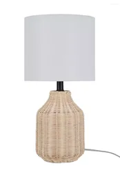 Table Lamps Weaving Rattan Lamp With Natural Decoration Bright Eye Protection Bedroom Office Living Room Elegant Beautiful