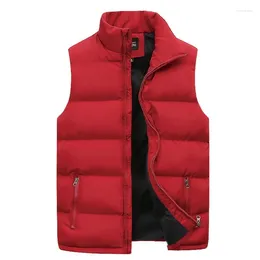 Men's Vests Autumn Winter Warm Sleeveless Jacket Cotton Vest Casual Zipper Hoodless Short Coat Male