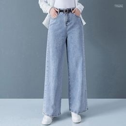 Women's Pants & Capris XS-XL Woman Jeans High Waist Clothes Wide Leg Denim Clothing Blue Streetwear Vintage 2023 Fashion Straight Flare Pant