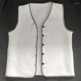 Men's Vests 2024 Winter Sheepskin Liner Vest Fur Integrated Real Wool