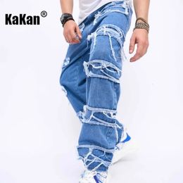 Men s Jeans Kakan European and American Vintage Tassel for Men Trendy Loose High Street Wide Leg Pants K9 2010 231107