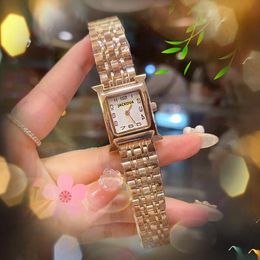 Women Small Square Digital Number Dial Watch Hip Hop Iced Out Stainless Steel Two Pins Clock Quartz Movement Lovers Rose Gold Chain Bracelet Watches Gifts