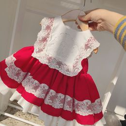 Girl's Dresses Summer Spanish Baby Dress Lace Spliced Sleeveless Prom Dress Birthday Party Eid Lolita Girls' Dress 230407