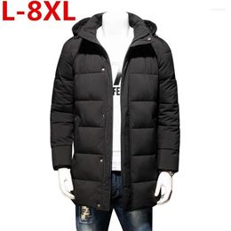 Men's Down High Quality 8XL 7XL 6XL Coat In Autumn Winter Cotton-padded Jacket Warm Casual Black Army Green