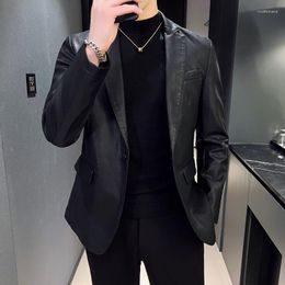 Men's Suits Brand Clothing Men Winter Thickening To Keep Warm Casual Leather Jacket/Male Slim Fit Fashion Blazers Hombre Suit S-3XL