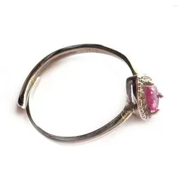 Cluster Rings 5A Genuine Tourmaline Adjustable Ring Natural Gem Crystal Jewellery