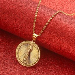 Pendant Necklaces Our Lady Of Aparecida Virgin Mary Necklace For Women Luxury Jewelry Jesus Cross Accessories