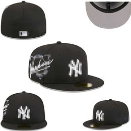 22 Color Men's Baseball Full Closed Caps Black Gray Hat Men Women All Teams Sport Hearts Fitted hats stitched Heart Love Hustle Flowers V-12