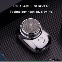 Razors Blades Mini Shaver eléctrica portátil impermeable seco en seco USB Maché de barba de barba de carga rápida Razor Máquina de afeitar para hombres para hombres 230407