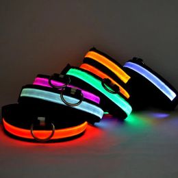 LED Nylon Pet Dog Collar Night Safety LED Light Flashing Glow in the Dark Small Dog Pet Leash Dog Collar Flashing Safety Collar YD0324 ZZ