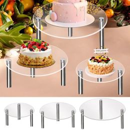 Bakeware Tools 1 Set Cake Stand Transparent Strong Load-bearing Round Shape Acrylic Birthday Cupcake Dessert Holder Party Supplies