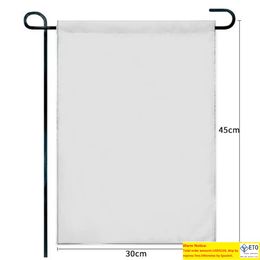 Blank Sublimation Garden Flag polyester 3 layers white banner flags triple ply with black Shading cloth Heat transfer Double sides printing