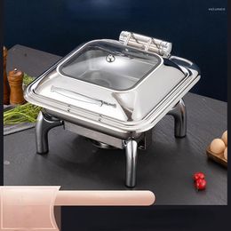 Dinnerware Sets Buffet Furnace Hydraulic Flip El Stainless Steel Dining Square Bracket Heating Insulation Commercial