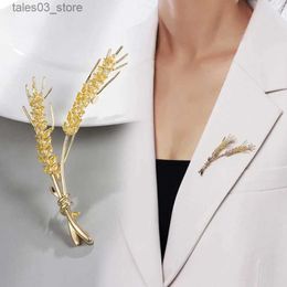 Pins Brooches Luxury Fashion Wheat Ear Brooch Delicate Premium Pins Premium Suit Cardigan Decorative Personalized Breast Collar Needle Jewelry Q231107