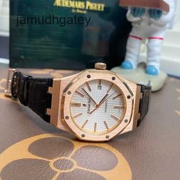 Ap Swiss Luxury Wrist Watches Royal AP Oak Collection 15400or.oo.d088cr.01 Rose Gold White Men's Fashion Leisure Business Watch KQOY
